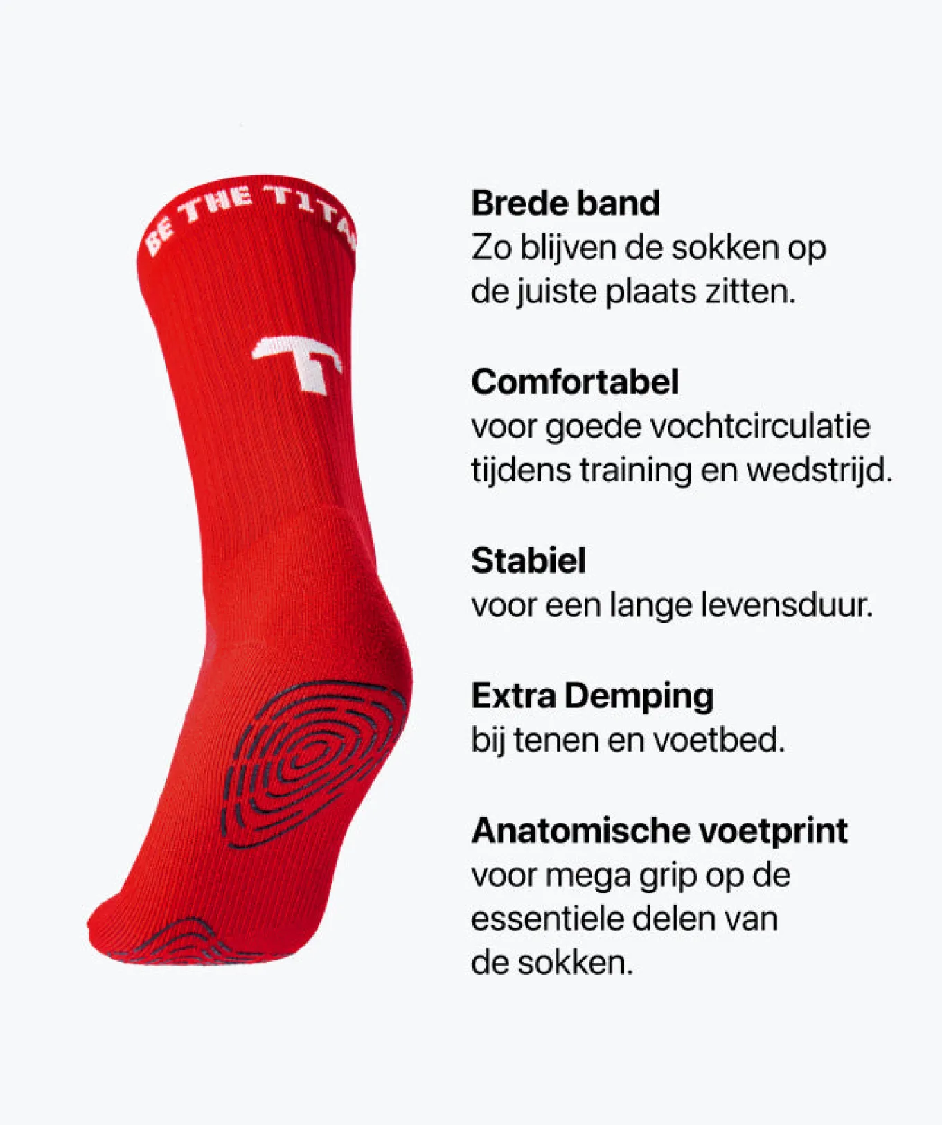 T1TAN Sokken^Grip Socks - rood