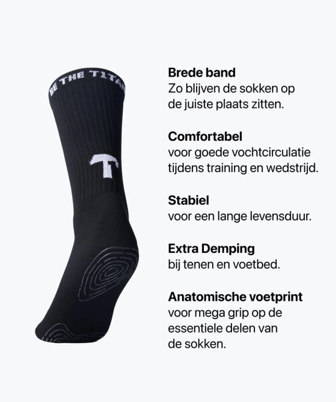 T1TAN Sokken^Grip Socks - zwart