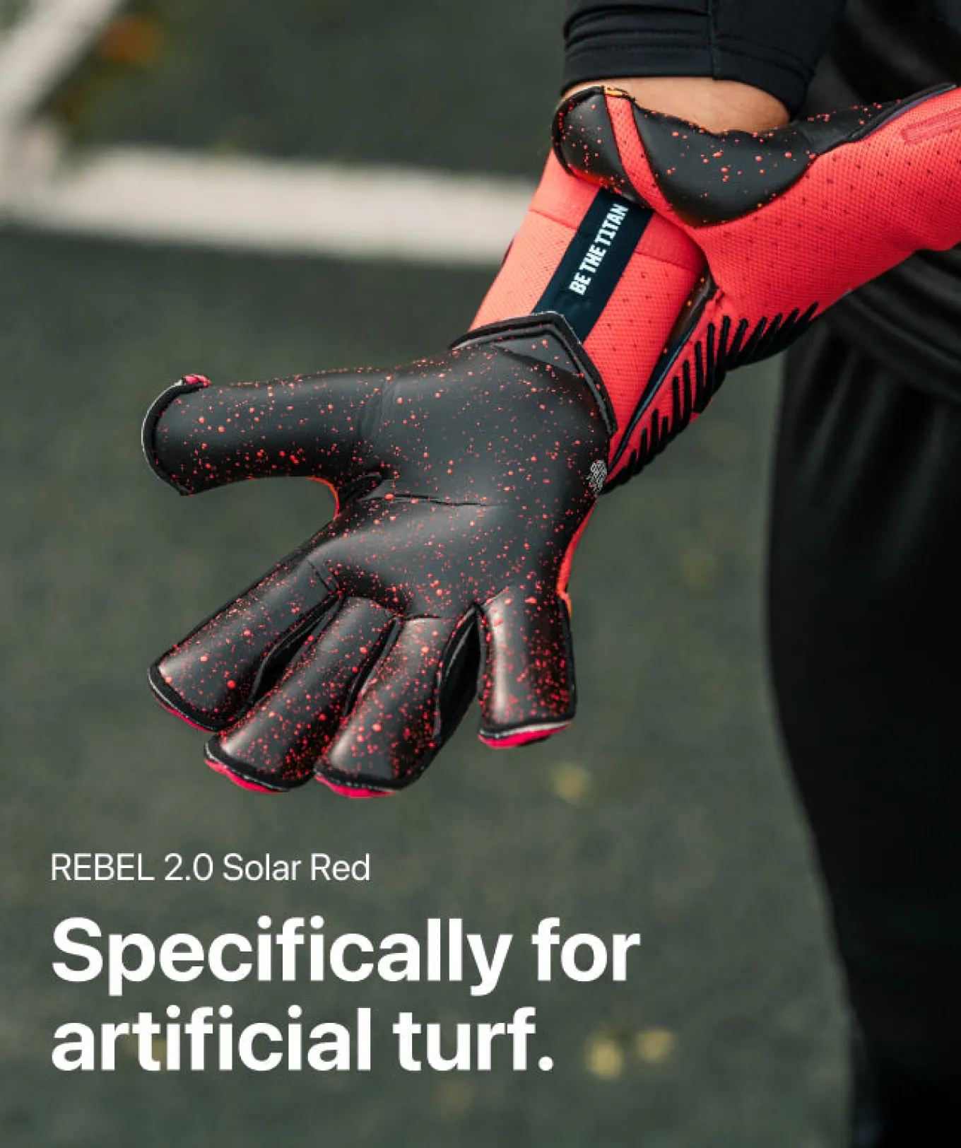 T1TAN Keepershandschoenen Voor Kinderen | Met Fingersave^Rebel 2.0 Solar Red Junior Pro (FP)
