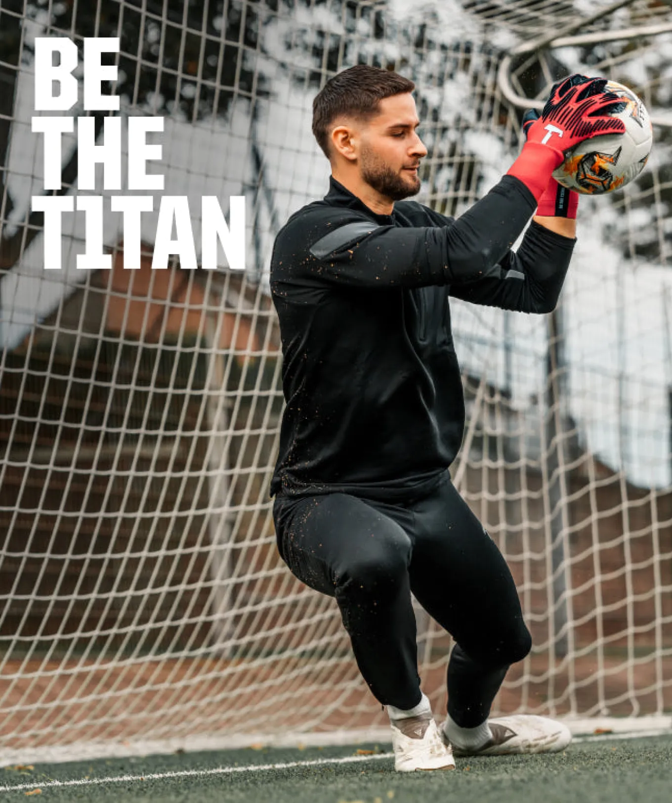 T1TAN Keepershandschoenen Voor Kinderen | Met Fingersave^Rebel 2.0 Solar Red Junior Pro (FP)